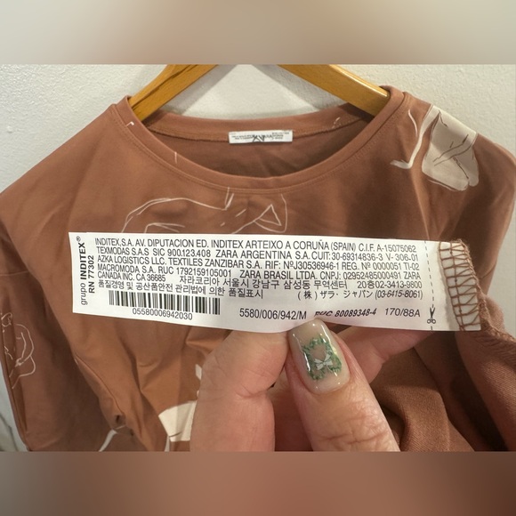 Zara Matisse midi printed dress, M, brown & white, pockets. Fall. Like new!! - Picture 5 of 5